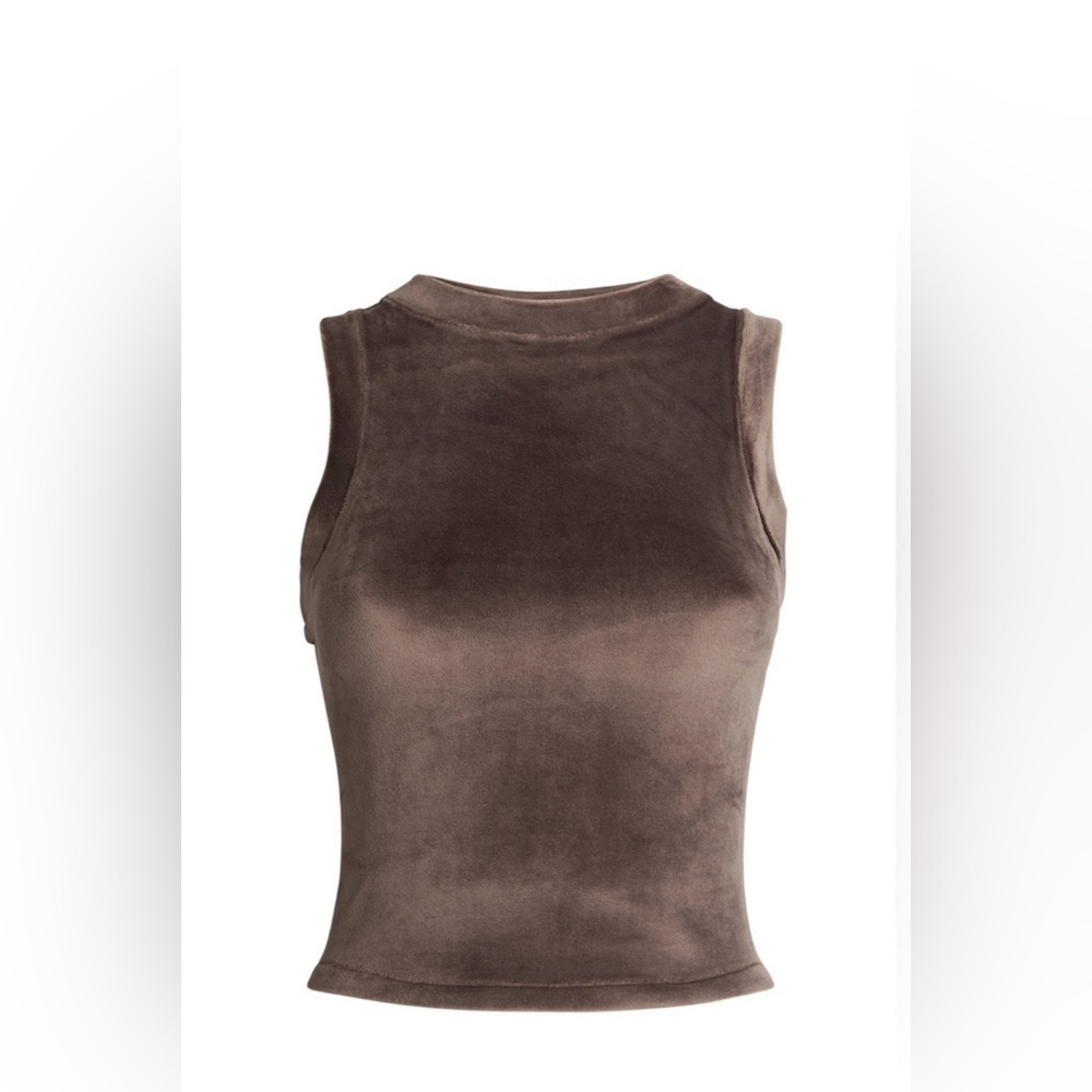 SKIMS Women’s Velour Crewneck Tank Top Sienna Brown  Stretch PLUS SIZE Size L